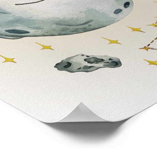 Moon Nursery Poster Print Kinder Room Decor (Hoek)