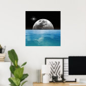 Moon Ocean Poster (Thuiskantoor)
