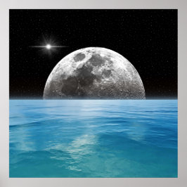 Moon Ocean Poster