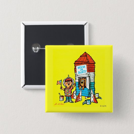 Moon of Bust! Vierkante Button 5,1 Cm (Voorkant /achterkant)