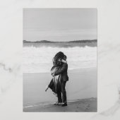 Moon of Stars Black Wedding Folie Uitnodiging (Achterkant)