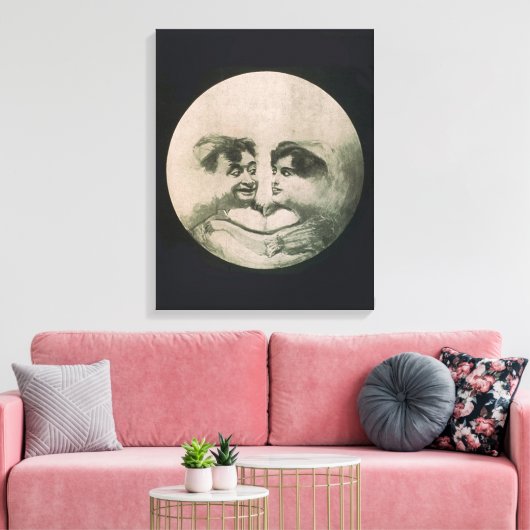 Moon optische illusie canvas afdruk (Insitu (Woonkamer))