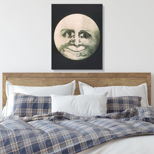Moon optische illusie canvas afdruk (Insitu (Slaapkamer))