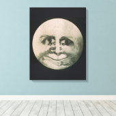 Moon optische illusie canvas afdruk (Insitu (Houten vloer))