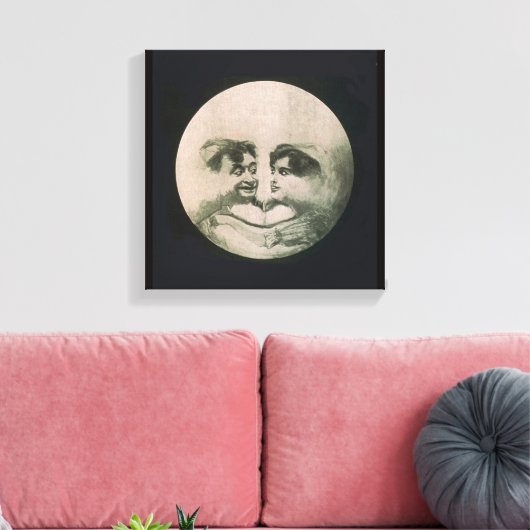 Moon optische illusie canvas afdruk (Insitu (Woonkamer))
