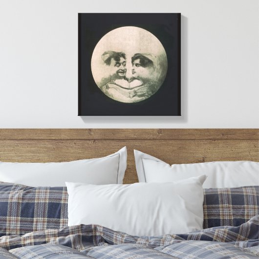 Moon optische illusie canvas afdruk (Insitu (Slaapkamer))