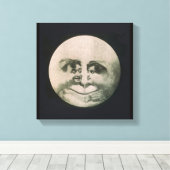 Moon optische illusie canvas afdruk (Insitu (Houten vloer))