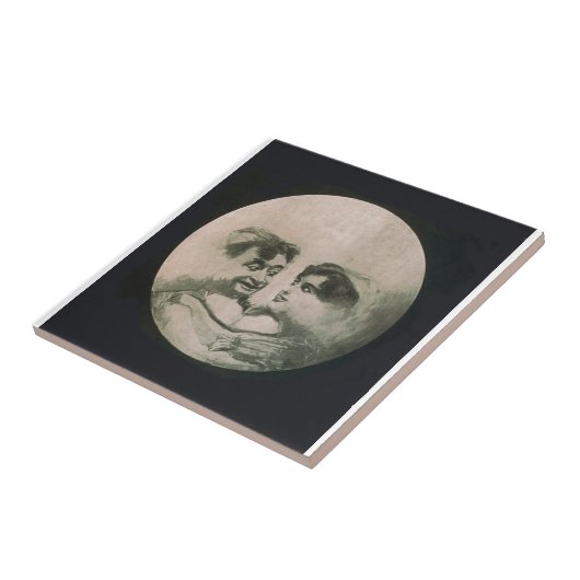 Moon optische illusie tegeltje (Zijkant)