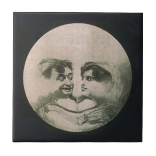 Moon optische illusie tegeltje