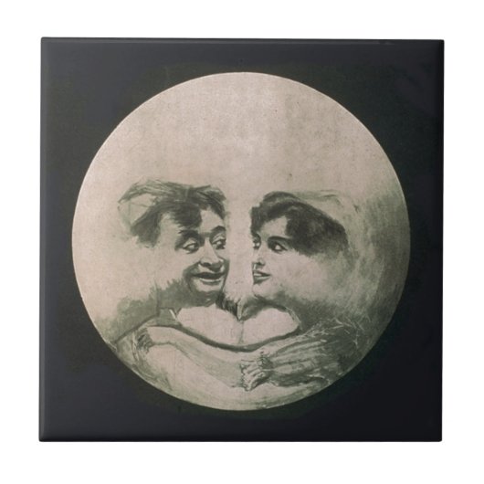 Moon optische illusie tegeltje (Voorkant)