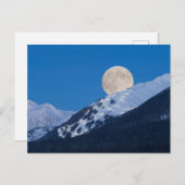 Moon Over Alyeska Ski Resort Alaska Briefkaart (Voorkant / Achterkant)