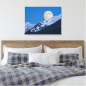 Moon Over Alyeska Ski Resort Alaska Canvas Afdruk (Insitu (Slaapkamer))