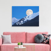 Moon Over Alyeska Ski Resort Alaska Canvas Afdruk (Insitu (Woonkamer))
