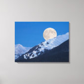 Moon Over Alyeska Ski Resort Alaska Canvas Afdruk (Voorkant)