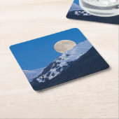Moon Over Alyeska Ski Resort Alaska Kartonnen Onderzetters (Schuin)