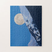 Moon Over Alyeska Ski Resort Alaska Legpuzzel (Verticaal)