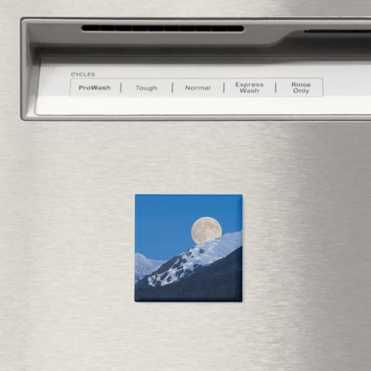 Moon Over Alyeska Ski Resort Alaska Magneet (Insitu (Vaatwasser))