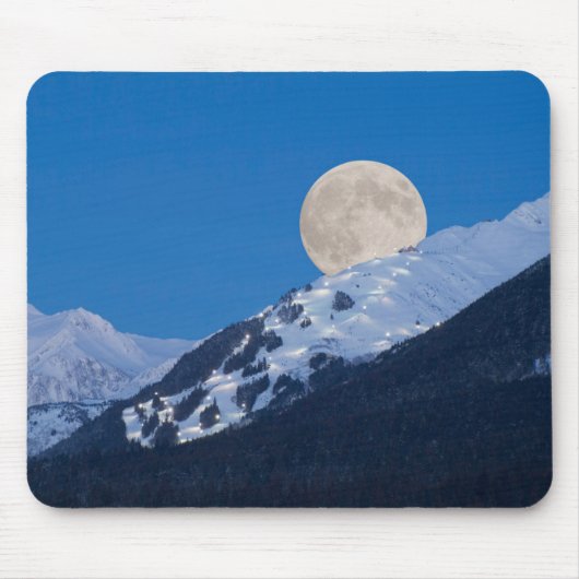 Moon Over Alyeska Ski Resort Alaska Muismat (Voorkant)