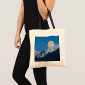 Moon Over Alyeska Ski Resort Alaska Tote Bag (Voorkant (product))