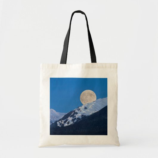 Moon Over Alyeska Ski Resort Alaska Tote Bag (Voorkant)
