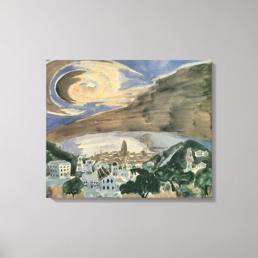 Moon Over Barcelona door Walter Gramatte Canvas Afdruk (Voorkant)