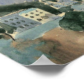 Moon Over Barcelona door Walter Gramatte Poster (Hoek)