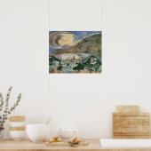 Moon Over Barcelona door Walter Gramatte Poster (Keuken)