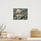 Moon Over Barcelona van Walter Gramatte Poster (Keuken)