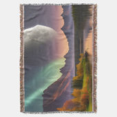 Moon over berglandschap deken (Voorkant Verticaal)