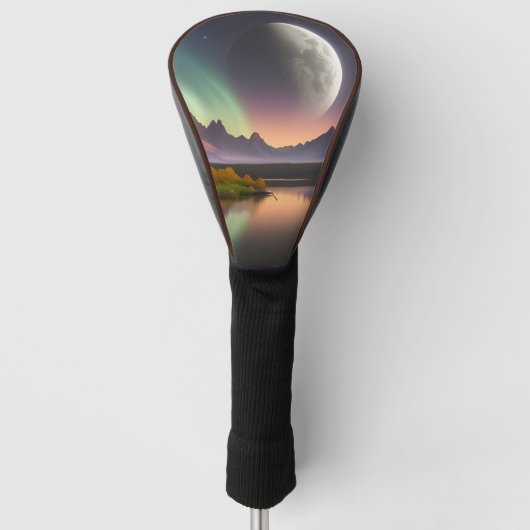 Moon over berglandschap golfheadcover (Voorkant)