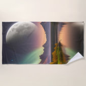 Moon over berglandschap strandlaken (Voorkant)