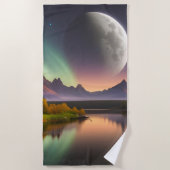 Moon over berglandschap strandlaken (Voorkant)