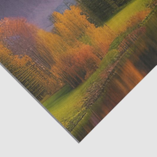 Moon over berglandschap tissuepapier (Detail)