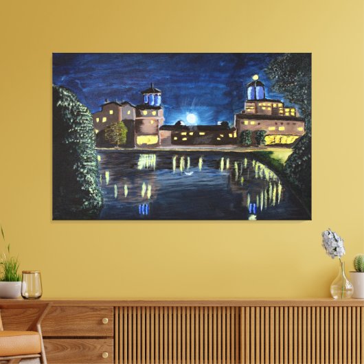 Moon over Broadmoor Canvas Art (Insitu (Woonkamer))