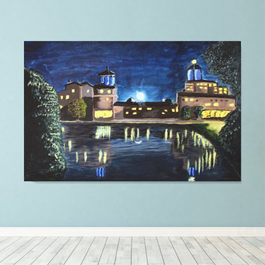 Moon over Broadmoor Canvas Art (Insitu (Houten vloer))