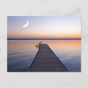 Moon Over Buscharner Footbridge   Starnberg Lake Briefkaart