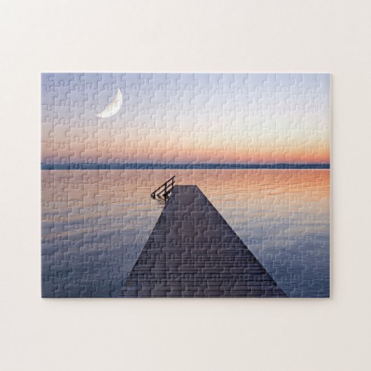 Moon Over Buscharner Footbridge | Starnberg Lake Legpuzzel (Horizontaal)