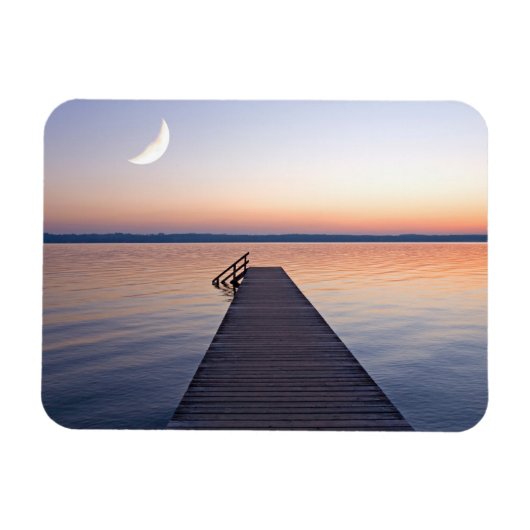 Moon Over Buscharner Footbridge | Starnberg Lake Magneet (Horizontaal)