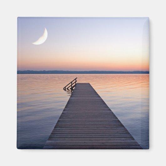 Moon Over Buscharner Footbridge | Starnberg Lake Magneet (Voorkant)