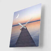 Moon Over Buscharner Footbridge | Starnberg Lake Vierkante Klok (Hoek)