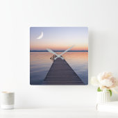 Moon Over Buscharner Footbridge | Starnberg Lake Vierkante Klok (Huis)