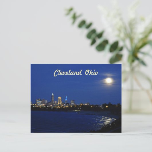 Moon over Cleveland Briefkaart (Staand voorkant)