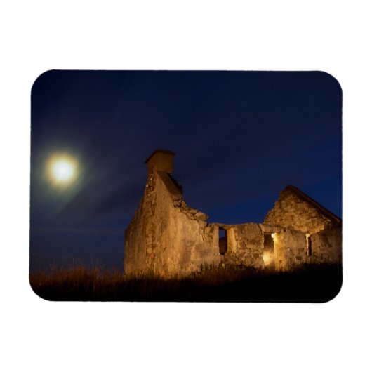 Moon Over Cottage Ruins | County Galway, Ierland Magneet (Horizontaal)