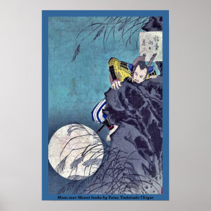 Moon over de berg Inaba door Taiso, Yoshitoshi Uki Poster