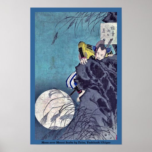 Moon over de berg Inaba door Taiso, Yoshitoshi Uki Poster (Voorkant)