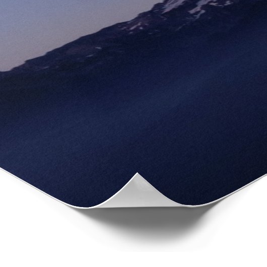 Moon over de berg Rainier Poster (Hoek)