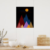 Moon over de bergen #2 poster (Keuken)