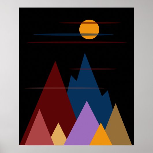 Moon over de bergen #2 poster (Voorkant)