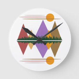 Moon over de bergen #4 ronde klok