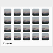Moon over de Cascades Vierkante Sticker (Vel)